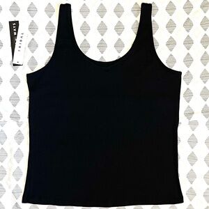 NWT Tribal "Wear Two Ways" Tank - Black and Supima Cotton - Size Medium